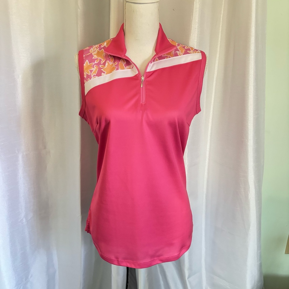 Bermuda Sands coral Pink Sleeveless Women's 1/4 zip Top